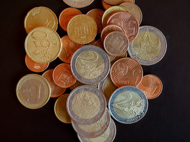 Foto monedas de euro, unión europea