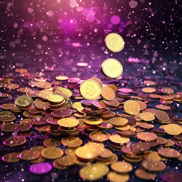 monedas de oro cayendo
