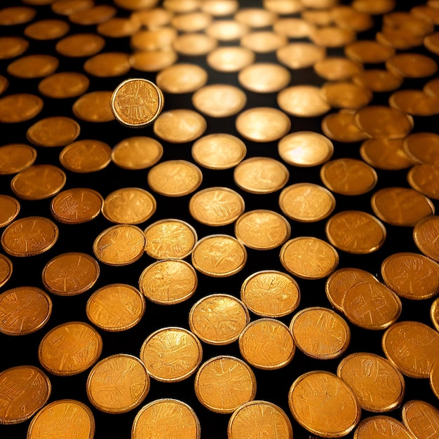 Monedas de oro sobre la mesa