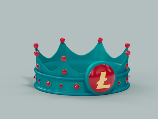 Monero coin crown king vencedor campeão crypto moeda ilustração 3d render