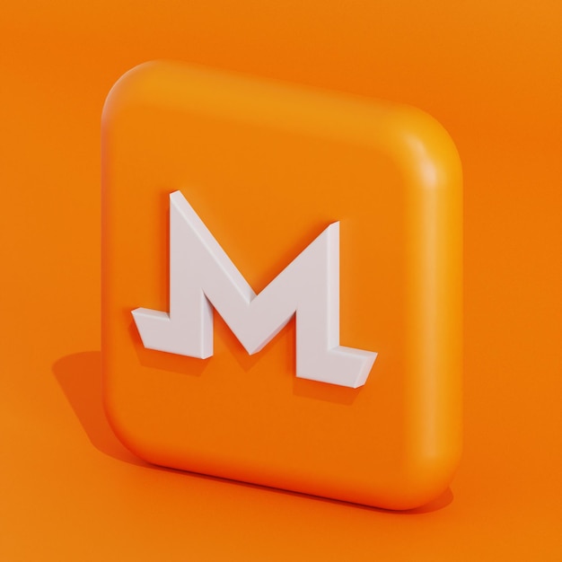 Monero token cryptocurrency símbolo logo 3d ilustración