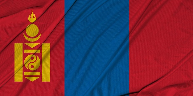 Mongolei realistische 3D-strukturierte wehende Flagge