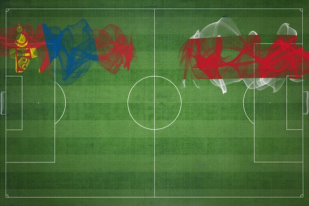 Mongólia vs Costa Rica Jogo de futebol cores nacionais bandeiras nacionais campo de futebol jogo de futebol Conceito de competição Copiar espaço