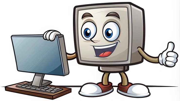 Foto un monitor de computador con un monitor de ordenador en la parte superior de él