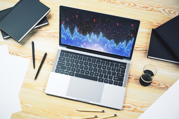 Foto monitor de computadora con análisis de hoja de cálculo de datos de análisis creativo abstracto y concepto de análisis representación 3d