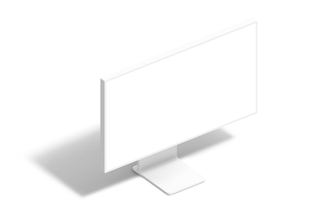 Un monitor de computadora blanco con un fondo blanco.