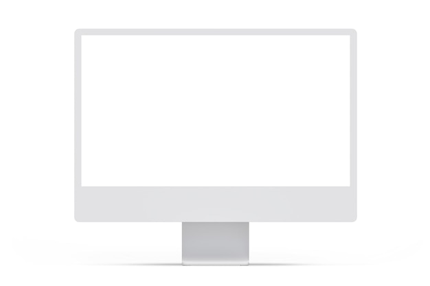 Foto un monitor de computadora blanco con un fondo blanco.