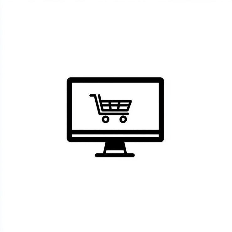 Foto un monitor de computadora con un carrito de compras en él