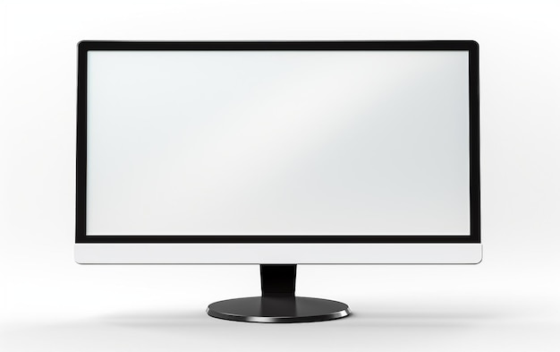 El monitor de la computadora está aislado sobre un fondo transparente