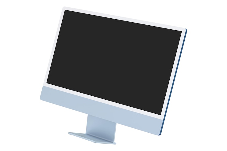 Foto un monitor de computadora con un fondo blanco.