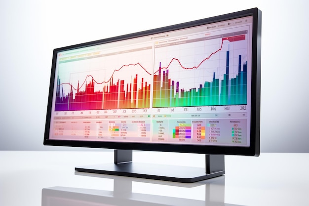 Un monitor de computadora con un gráfico en él