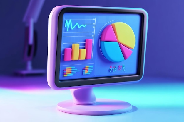 un monitor de computadora con un gráfico en la pantalla y un gráfica en la pantalla