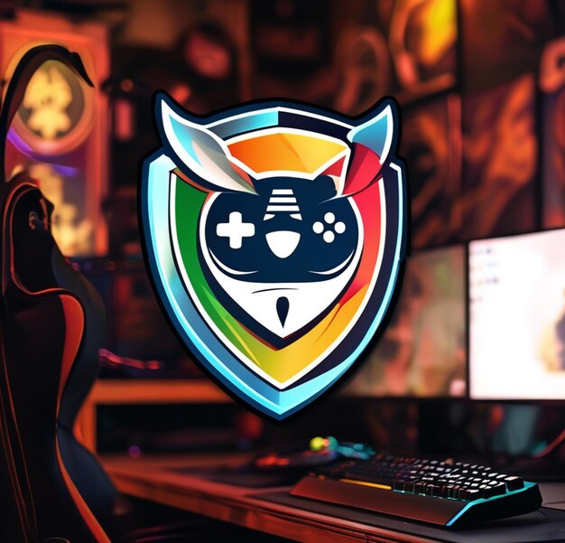 un monitor de computadora con un logotipo de arco iris en él