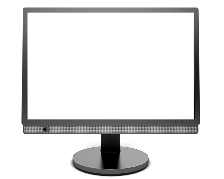 Foto monitor de computadora en la mesa en la oficina