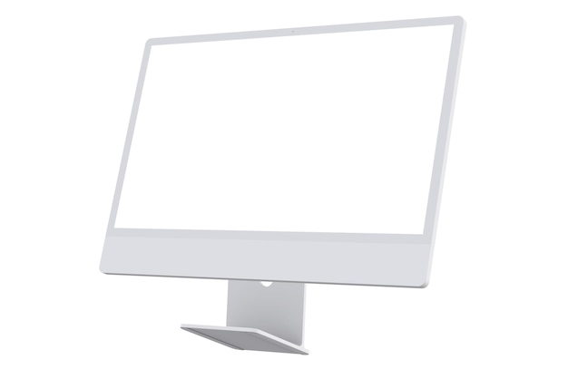 Un monitor de computadora con una pantalla blanca y un fondo blanco.