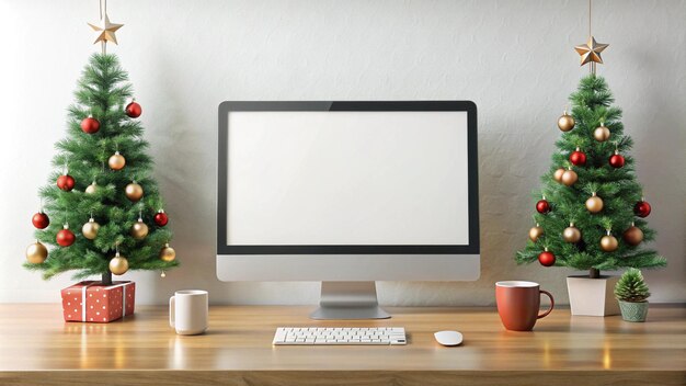 un monitor de computadora con una pantalla blanca que dice Xmas en la pantalla