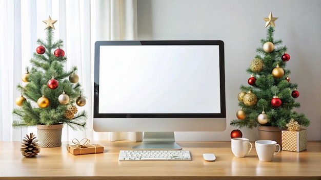 un monitor de computadora con una pantalla blanca que dice Xmas en la pantalla