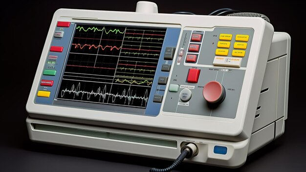 Foto monitor de ecg em máquina de bomba de balão intra- aórtica generative ai