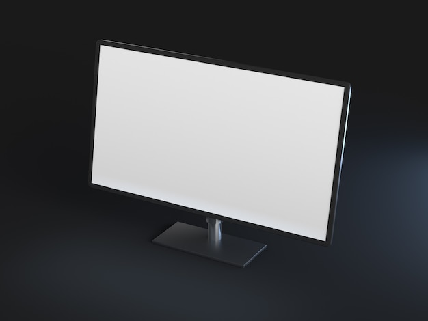 monitor de tela em branco do computador exibir mock up renderização em 3d