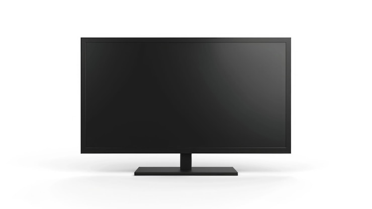 Foto monitor de televisão de alta definição de tela plana isolada em fundo branco