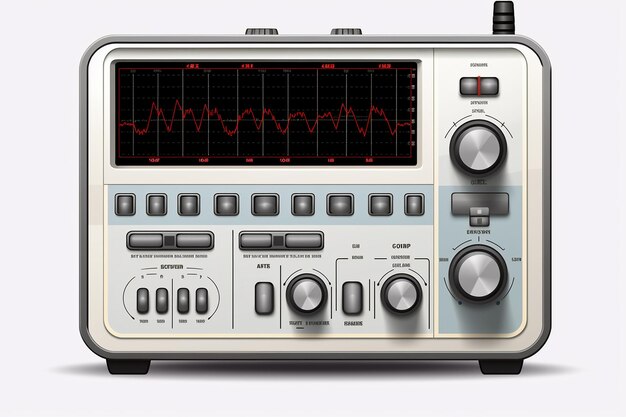 Monitor de ECG claro en un fondo blanco IA generativa