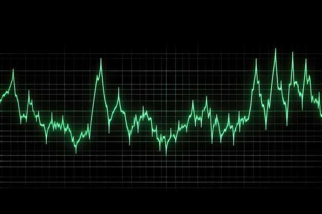 Monitor de frecuencia cardíaca con gráfico de línea verde IA generativa