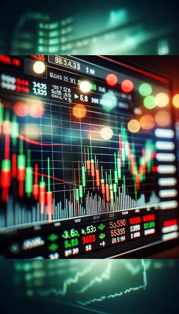 Monitor del mercado de valores que muestra el índice Dow Jones