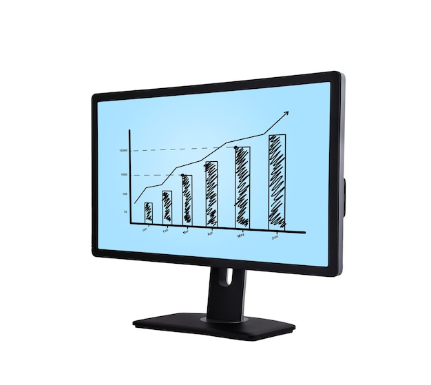 Foto monitor mit diagramm