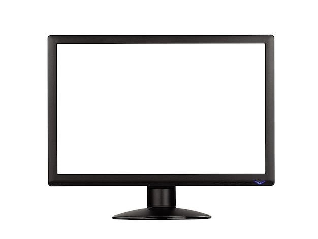 Monitor panorámico profesional con pantalla blanca en blanco