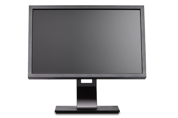 Monitor de pantalla ancha profesional aislado sobre fondo blanco.