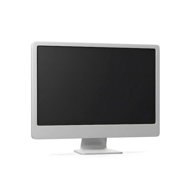 Un monitor de pantalla plana moderno aislado sobre un fondo blanco