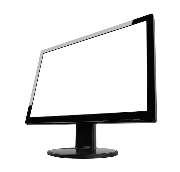 Monitore de televisión de led plano aislado en blanco