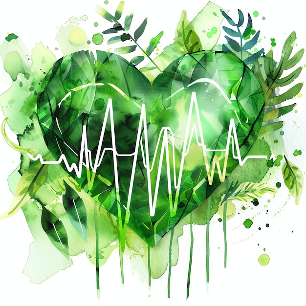 El monitoreo de la frecuencia cardíaca es verde.