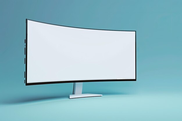 Monitoreo de pantalla de computadora curvo aislado en 3D realista