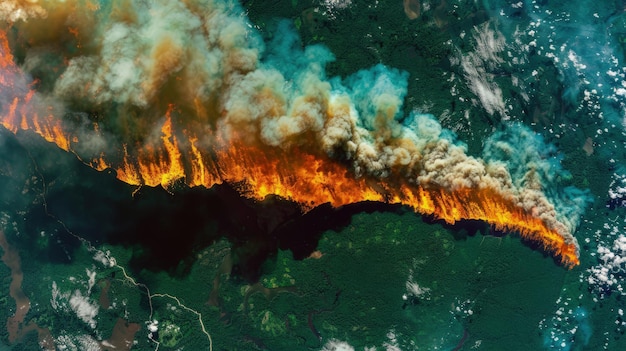 Foto monitoreo por satélite de la deforestación en el amazonas