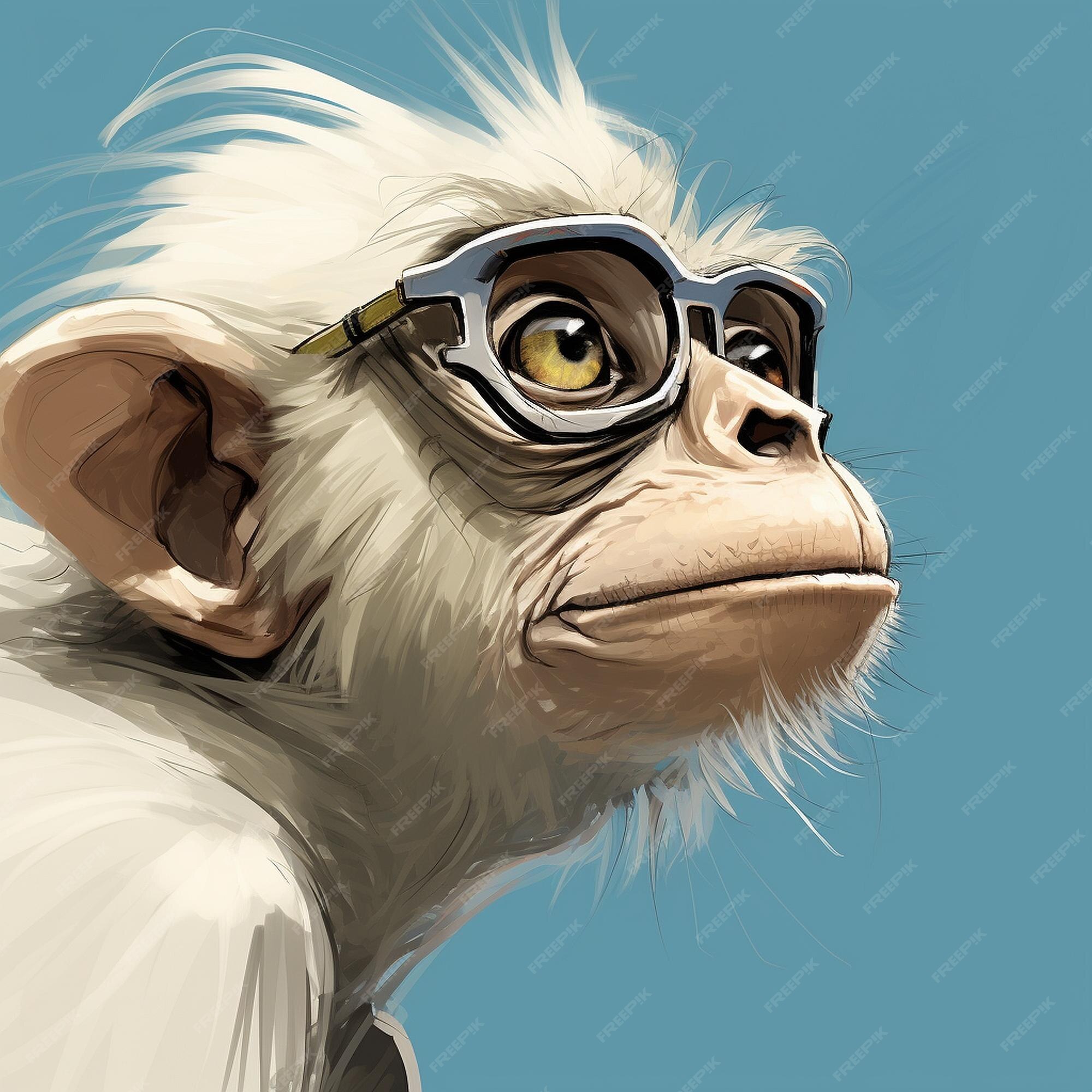 Retrato Realista De Um Macaco Adulto Em Fundo Branco Ilustração Stock -  Ilustração de desenho, multa: 289792362