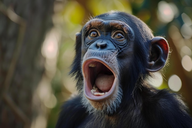 Foto el mono animado conmocionado es gracioso generar ai