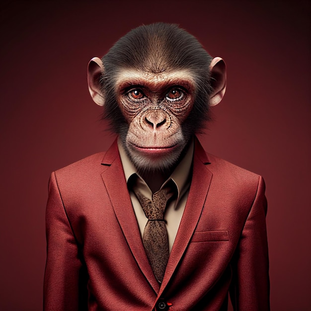 mono en elegante traje formal y camisa cena usar rojo oficina corporativa