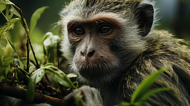 Mono macaco rhesus HD 8K fondo de pantalla Stock Photographic Image