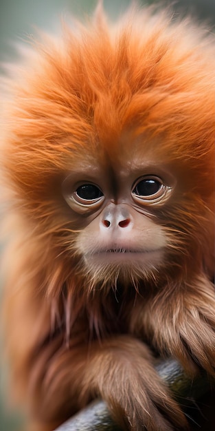 un mono con una nariz naranja y una nariz