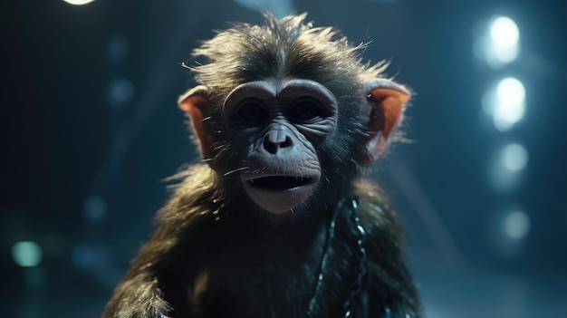 Foto un mono de la película chimpancé