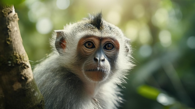 Mono en peligro de extinción en el bosque tropical retrato de cerca