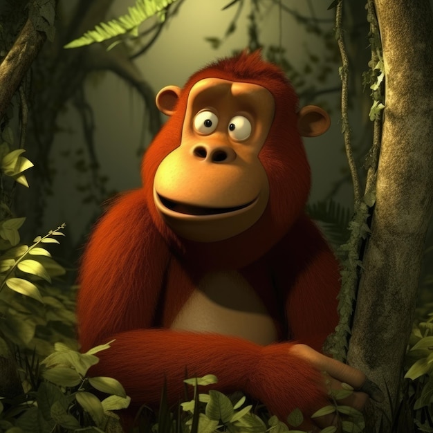Un mono en la selva
