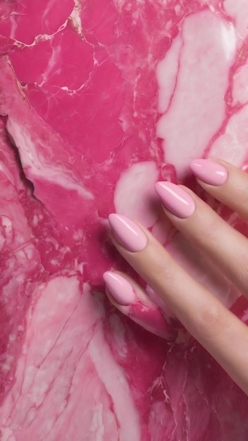 Monochrom rosa Marmor-Hintergrund gemischter Nagellack Make-up-Konzept