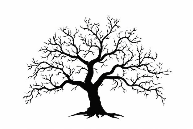 Foto monochromatische schönheit exklusive baum-clip-art in einer klassischen schwarz-weiß-palette