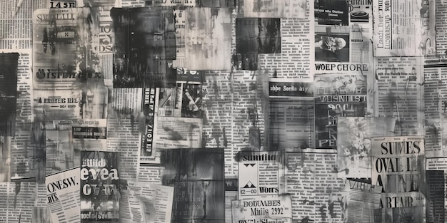 Monochromatische Text- und Bildcollage aus dem städtischen Leben