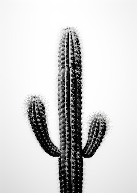 Monochrome Cactus An Exquisite Fotografia Preto e Branco Detalhe Generativo A