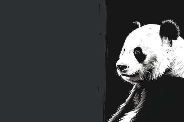 Monochrome magische Panda-Kunst für jedes Projekt