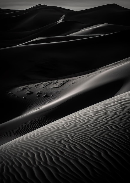 Monochrome Serenity faszinierende WüstenlandschaftGenerative KI
