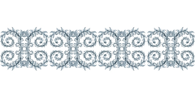 Monocromático patrón horizontal sin costuras de acuarela floral gris monocromática con ramas y hojas